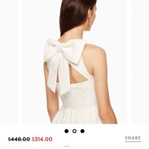 Kate spade white back bow dress